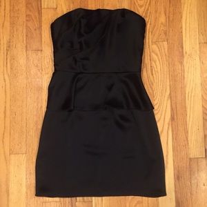 ABS Black Strapless Gathered Bodice Dress Size 2